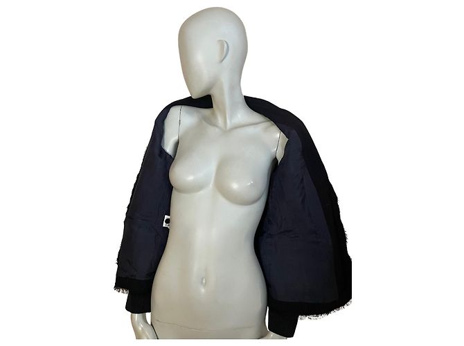 Gerard Darel Gérard Darel Virgin Wool Striped Jacket – French Elegance Size 40 ✨ Black - view 4