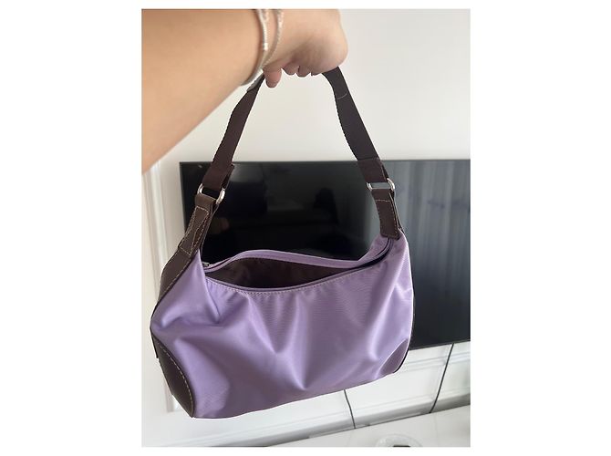 Balancel Lancel Bowling Handtasche hellbraun Stoff - Ansicht 4