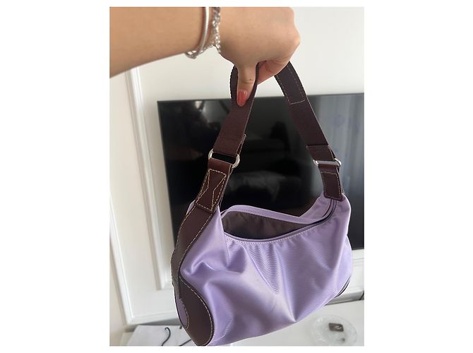 Balancel Lancel Bowling Handtasche hellbraun Stoff - Ansicht 5