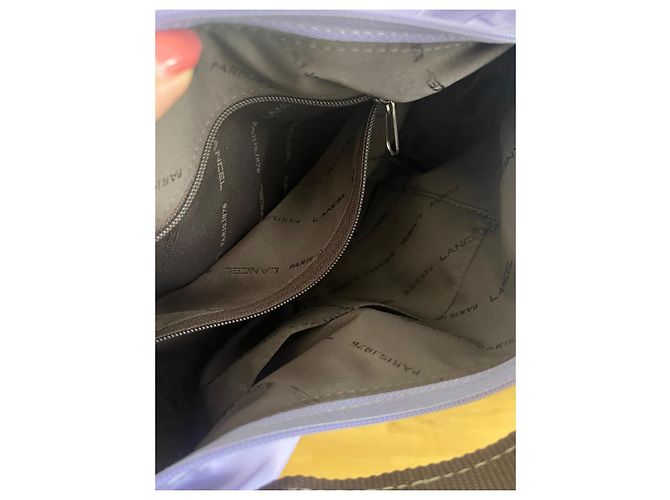 Balancel Lancel Bowling Handtasche hellbraun Stoff - Ansicht 6