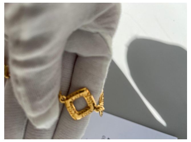 Bracciale Yves Saint Laurent in acciaio dorato con cristalli e perla D'oro - vista 6