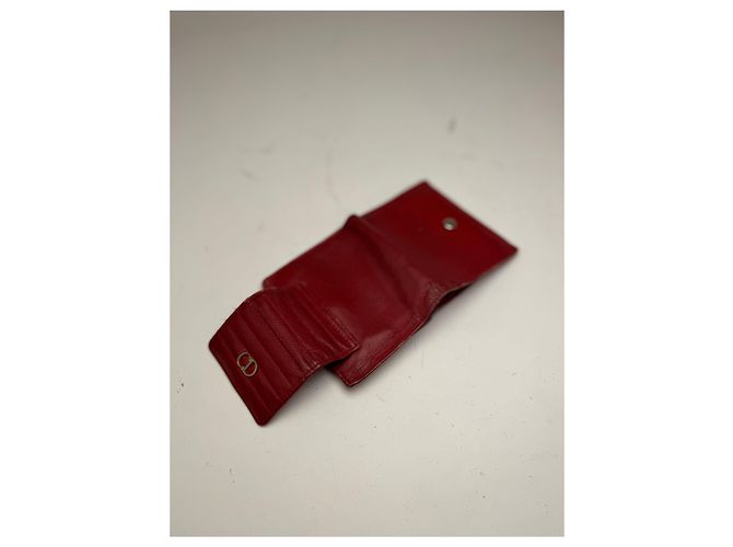 Vintage Dior Leather Wallet Red Dark red - view 10
