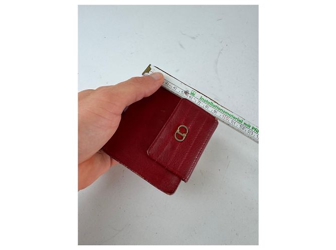 Vintage Dior Leather Wallet Red Dark red - view 12