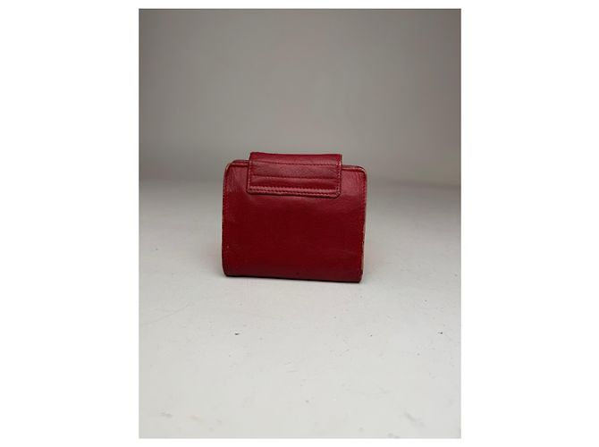 Vintage Dior Leather Wallet Red Dark red - view 14