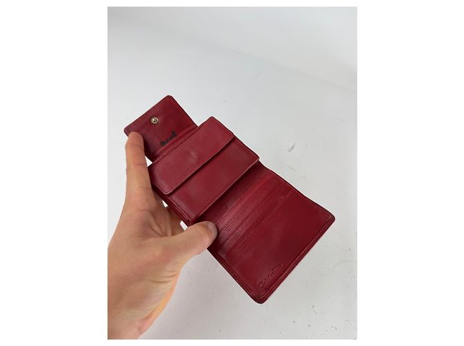 Vintage Dior Leather Wallet Red Dark red - view 4