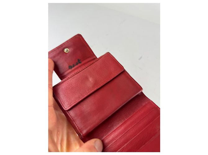 Vintage Dior Leather Wallet Red Dark red - view 5