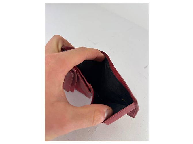 Vintage Dior Leather Wallet Red Dark red - view 9