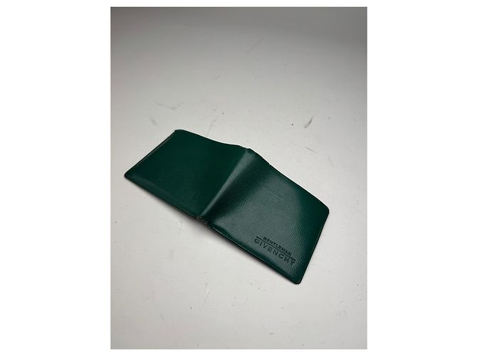 Vintage Givenchy Flapable Leather Wallet Green - view 10