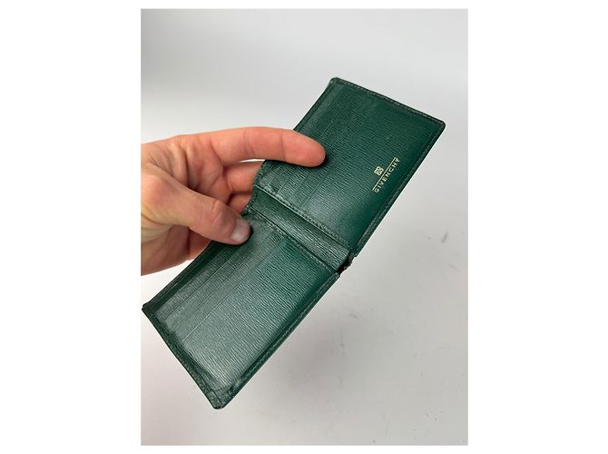 Vintage Givenchy Flapable Leather Wallet Green - view 3