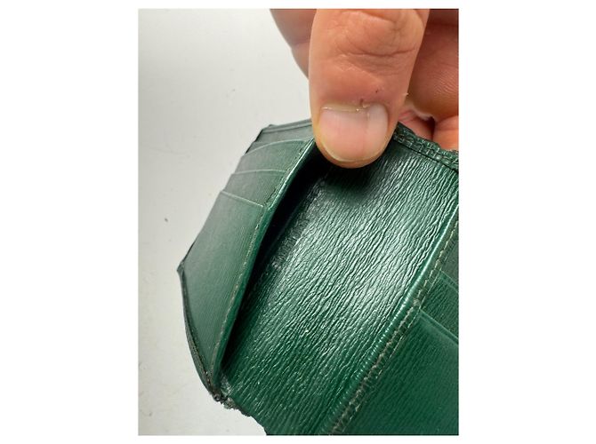 Vintage Givenchy Flapable Leather Wallet Green - view 8