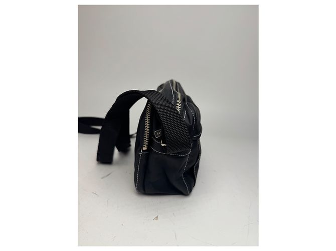 Vintage Courreges Polyester Umhängetasche schwarz - Ansicht 10