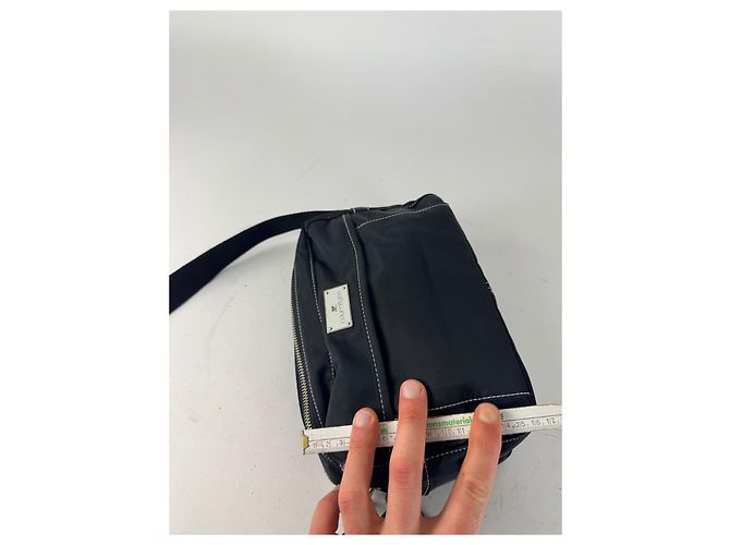 Vintage Courreges Polyester Umhängetasche schwarz - Ansicht 13