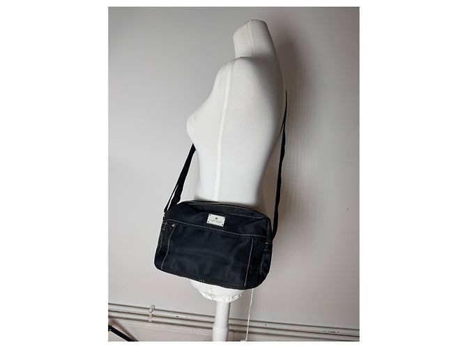Vintage Courreges Polyester Umhängetasche schwarz - Ansicht 4