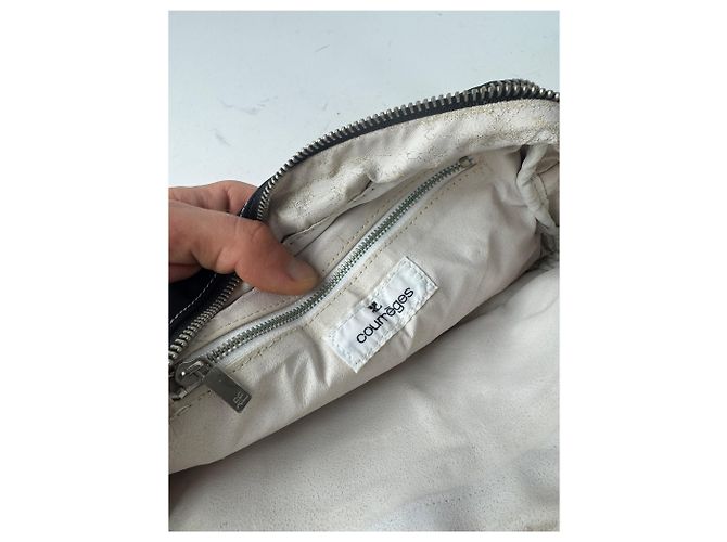 Vintage Courreges Polyester Umhängetasche schwarz - Ansicht 5