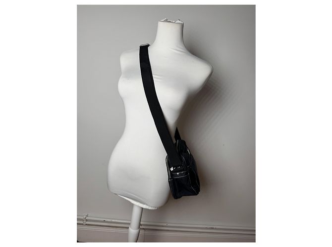 Vintage Courreges Polyester Umhängetasche schwarz - Ansicht 6