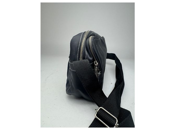Vintage Courreges Polyester Umhängetasche schwarz - Ansicht 8