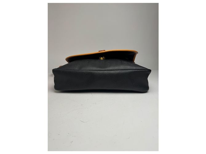 Sac à main en cuir vintage Courreges 2Way noir marron - vue 13