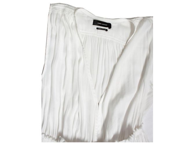 Isabel Marant, Weißes durchsichtiges Kleid mit Rüschen - Ansicht 6