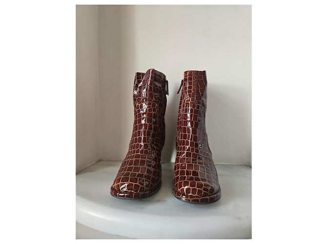 Botines Topshop de piel marrón Castaño - vista 5
