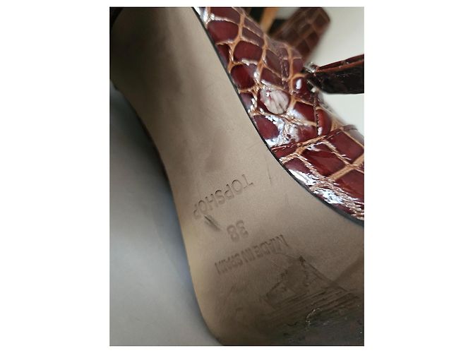 Botines Topshop de piel marrón Castaño - vista 9