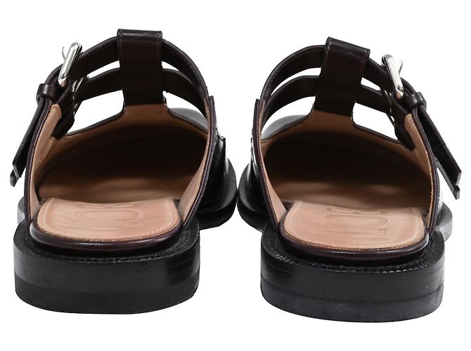 Mule Mary Jane Campo Loewe in pelle marrone Rosso - vista 3