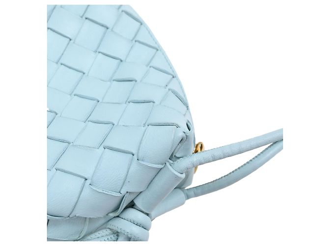 Borsa Candy Loop Bottega Veneta in pelle blu chiaro - vista 11