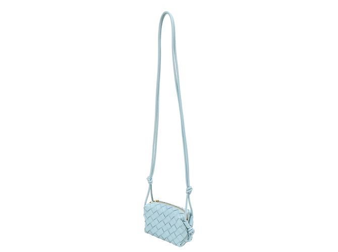 Borsa Candy Loop Bottega Veneta in pelle blu chiaro - vista 3