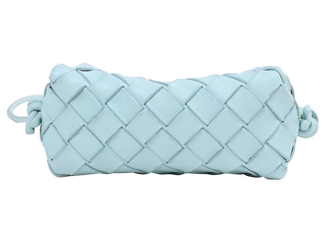 Borsa Candy Loop Bottega Veneta in pelle blu chiaro - vista 4