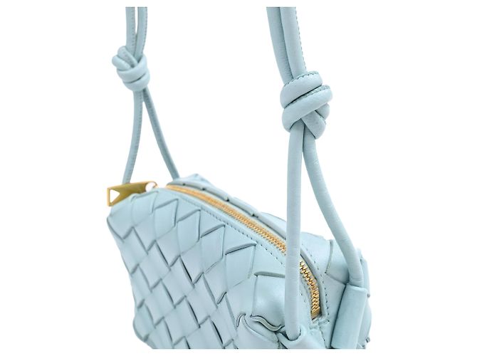 Borsa Candy Loop Bottega Veneta in pelle blu chiaro - vista 5