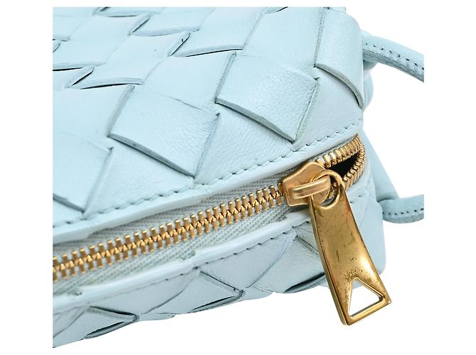 Borsa Candy Loop Bottega Veneta in pelle blu chiaro - vista 7