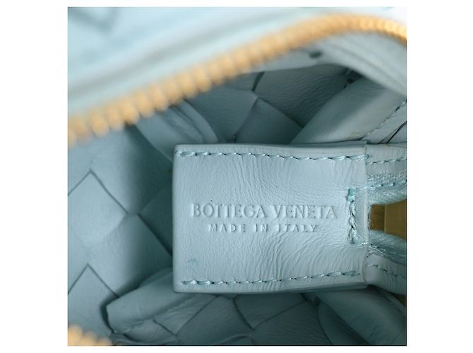 Borsa Candy Loop Bottega Veneta in pelle blu chiaro - vista 8