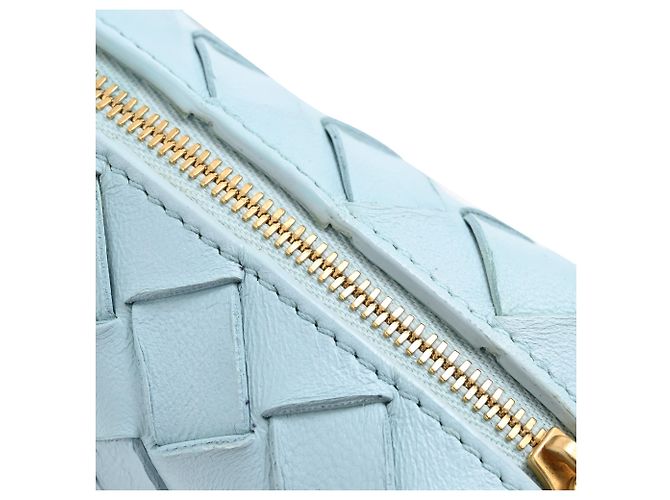 Borsa Candy Loop Bottega Veneta in pelle blu chiaro - vista 9