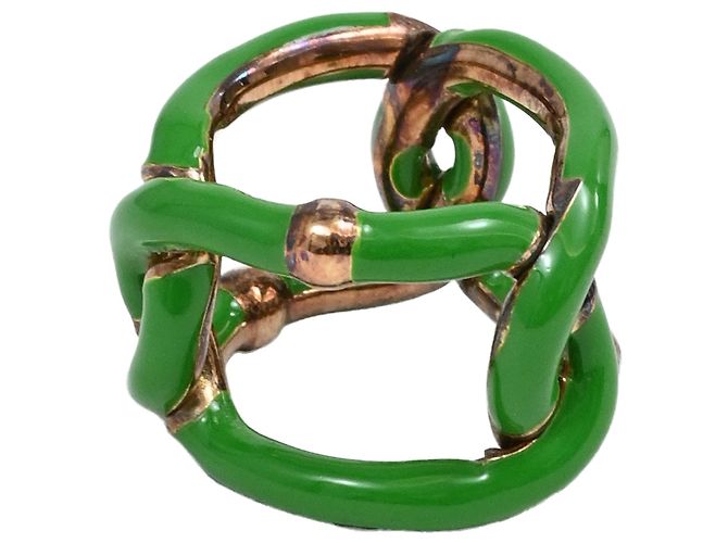 Bottega Veneta Parakeet Emaille-Ring aus grünem Metall - Ansicht 3