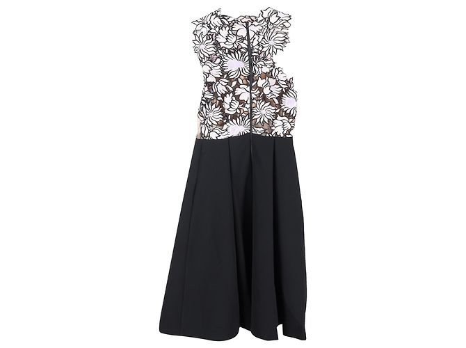 Self portrait Midi-Kleid aus lila Polyester mit floralen Guipure-Spitzendetails von Self-Portrait - Ansicht 2