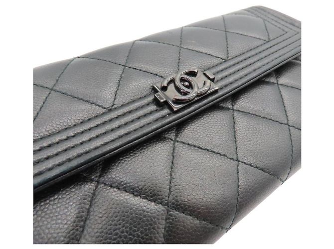Chanel Boy Chanel Caviar Long Wallet Black - view 4