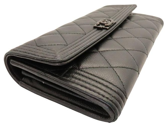 Chanel Boy Chanel Caviar Long Wallet Black - view 5