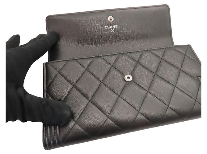 Chanel Boy Chanel Caviar Long Wallet Black - view 6