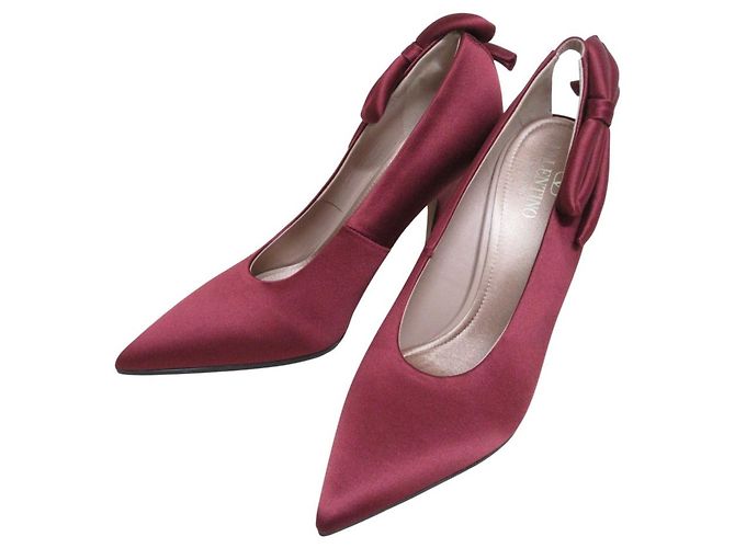 Pumps in satin Valentino Garavani per la notte Marrone Bordò - vista 10