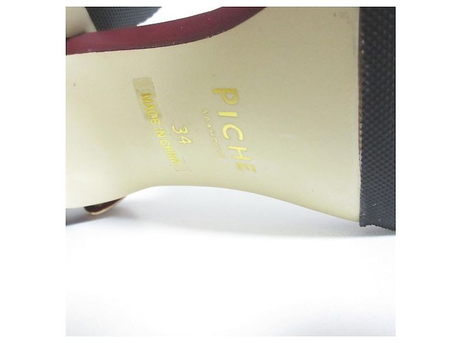 Autre Marque PICHE Riemchen Sandalen mit Absatz Braun Bordeaux - Ansicht 8