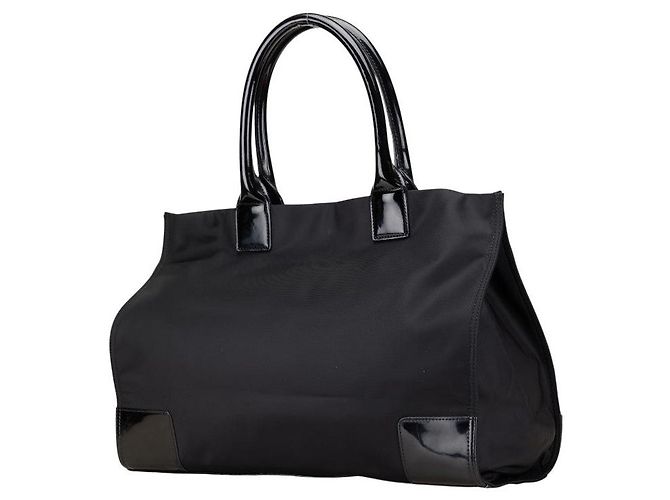 Bolso tote de nylon con logo Tory Burch en cuero patentado - vista 2