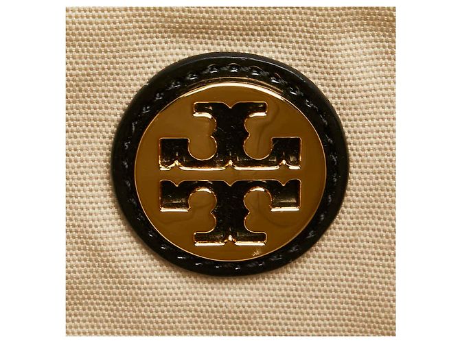 Bolso tote de nylon con logo Tory Burch en cuero patentado - vista 8