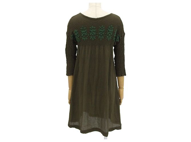 Vestido de bordado de coliflor ISSEY MIYAKE Verde Caqui - vista 2