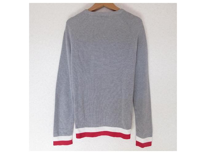 Autre Marque Zanone Wollstrickpullover Braun Weiß Rot Grau - Ansicht 2
