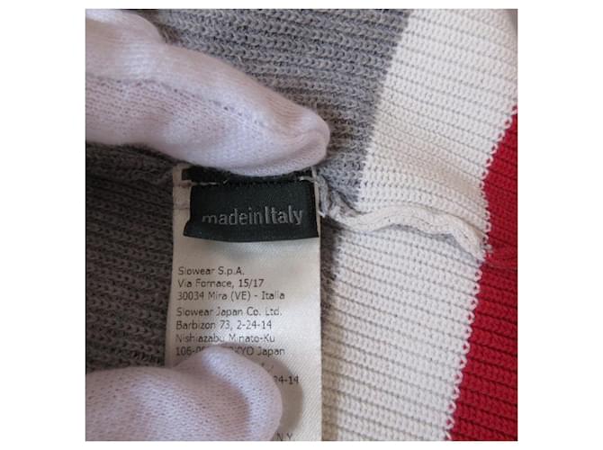 Autre Marque Zanone Wollstrickpullover Braun Weiß Rot Grau - Ansicht 5