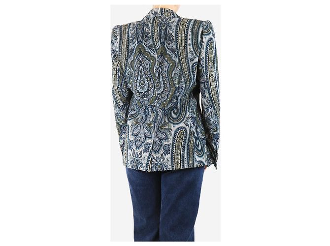 Autre Marque Blaue Cord-Jacke mit Paisley-Muster - Größe UK 12 - Ansicht 2