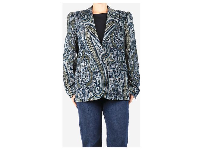 Autre Marque Blaue Cord-Jacke mit Paisley-Muster - Größe UK 12 - Ansicht 3