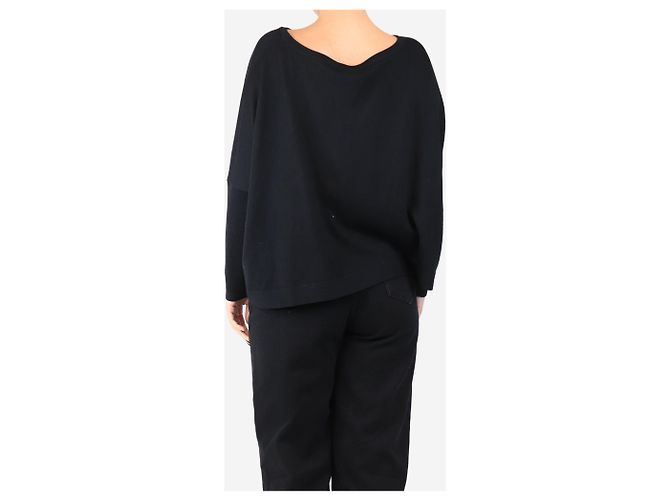 Diane Von Furstenberg Pull noir à col large - taille L - vue 2