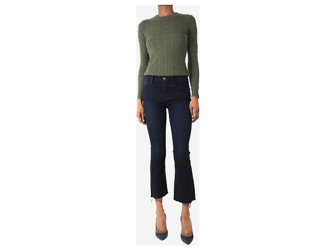 Frame Denim Dunkelindigo verkürzte Bootcut-Jeans - Größe UK 6 Blau - Ansicht 2