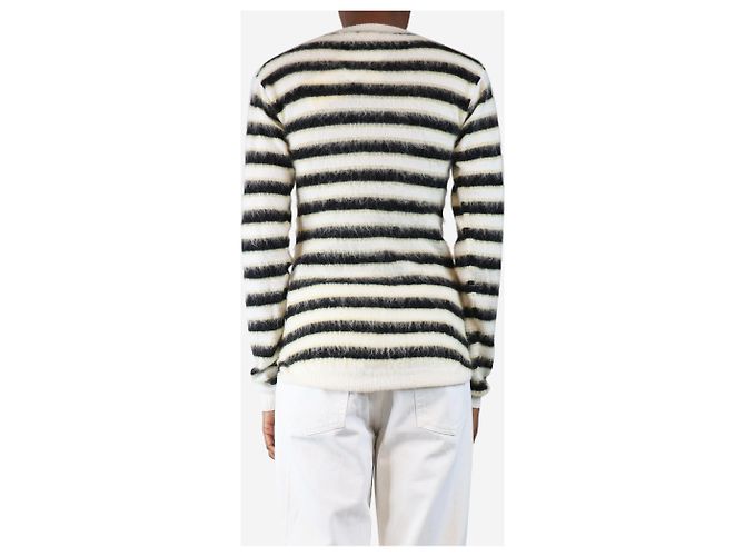 Marni Pull en laine blanc à rayures - taille UK 8 - vue 2