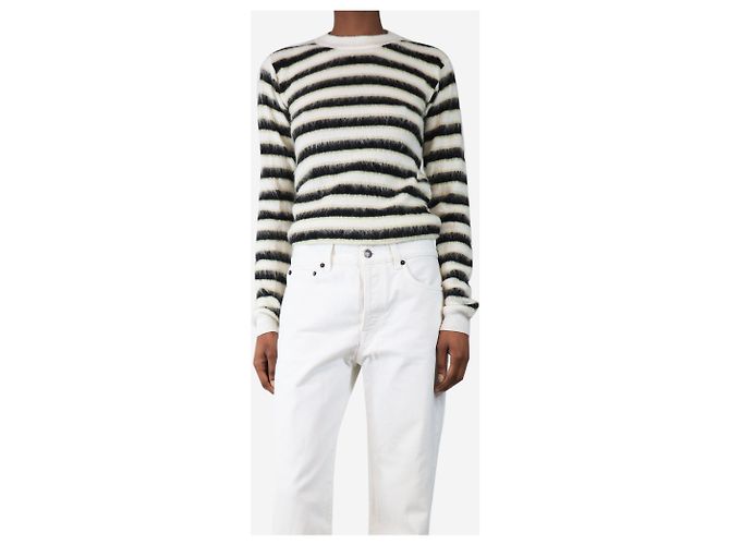 Marni Pull en laine blanc à rayures - taille UK 8 - vue 3